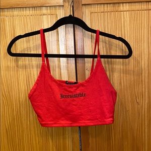 red crop tank top